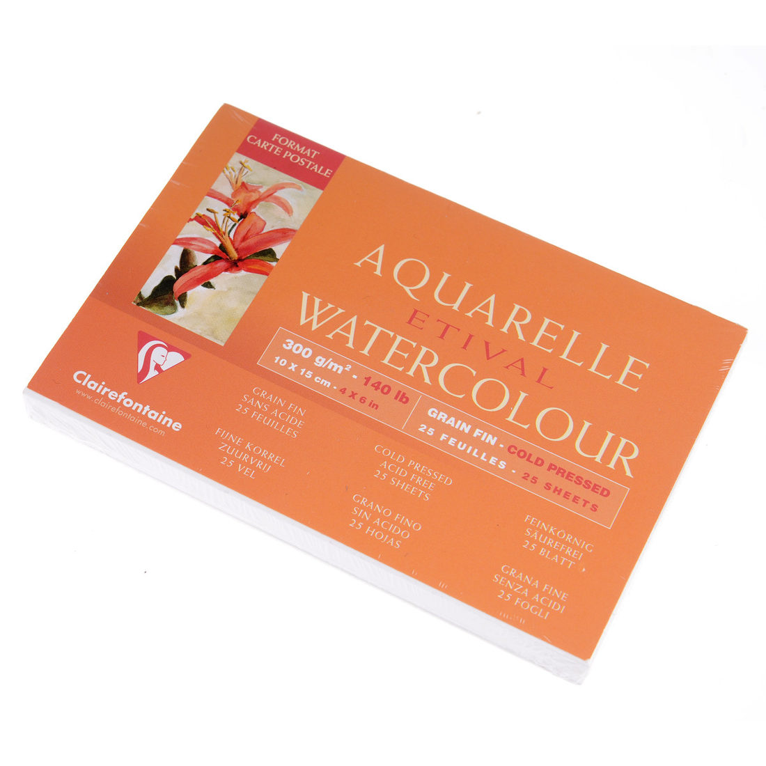 Etival aquarelblok 300g 4-zijdig gelijmd 10x15 cm 25 vellen