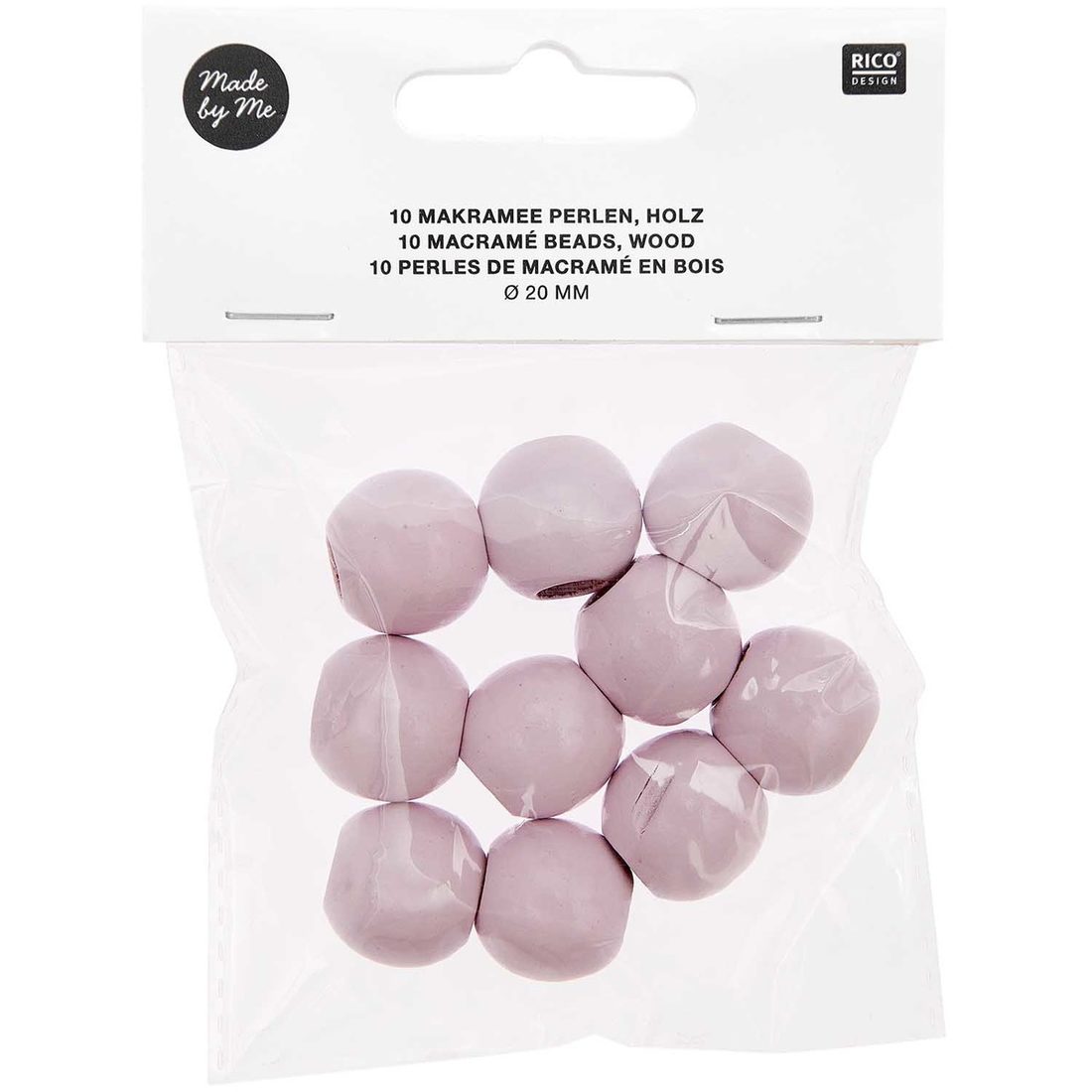 Macramé kralen hout rond 20 mm 10 stuks roze Macramé kralen hout rond 20 mm 10 stuks roze