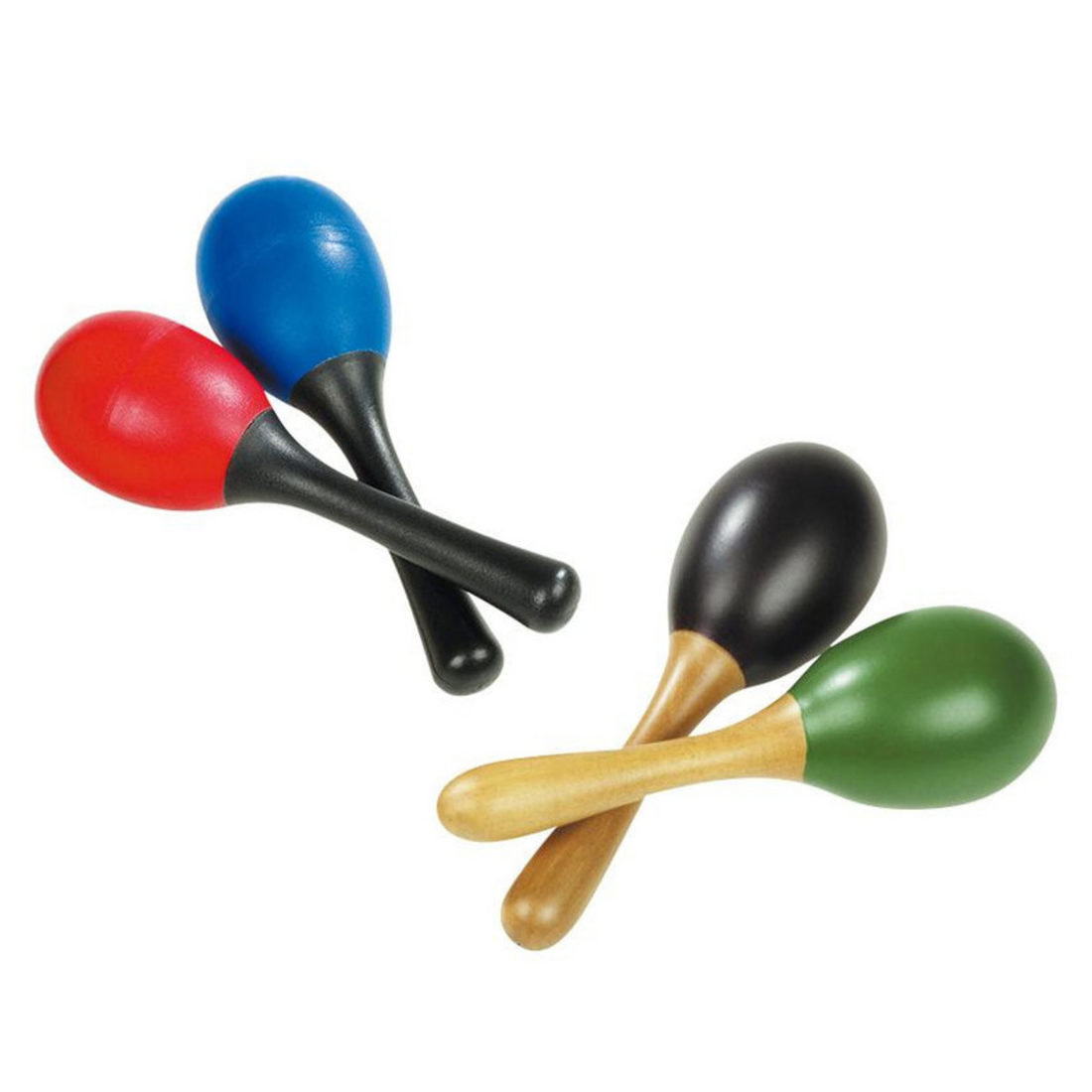 Houten sambaballen / Maracas 12,5 cm 2 stuks