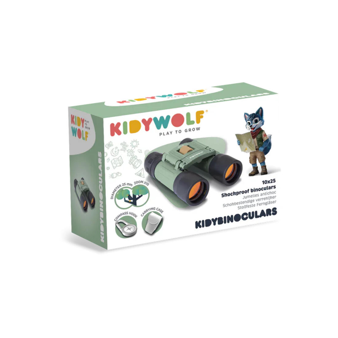 Kidybinoculars - 10 x 25 verrekijker groen