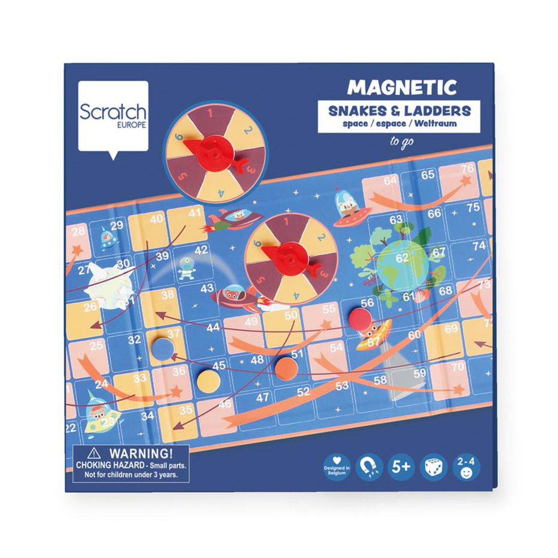 Magnetisch reisspel Ruimte slangen en ladders 5+
