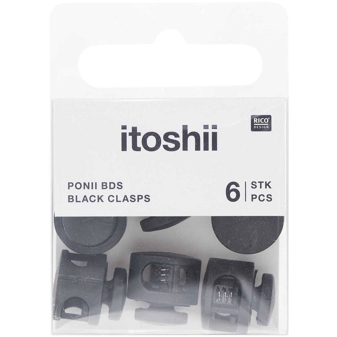 Ponii Beads Sluiting plastiek 14 mm 6 stuks zwart Ponii Beads Sluiting plastiek 14 mm 6 stuks zwart