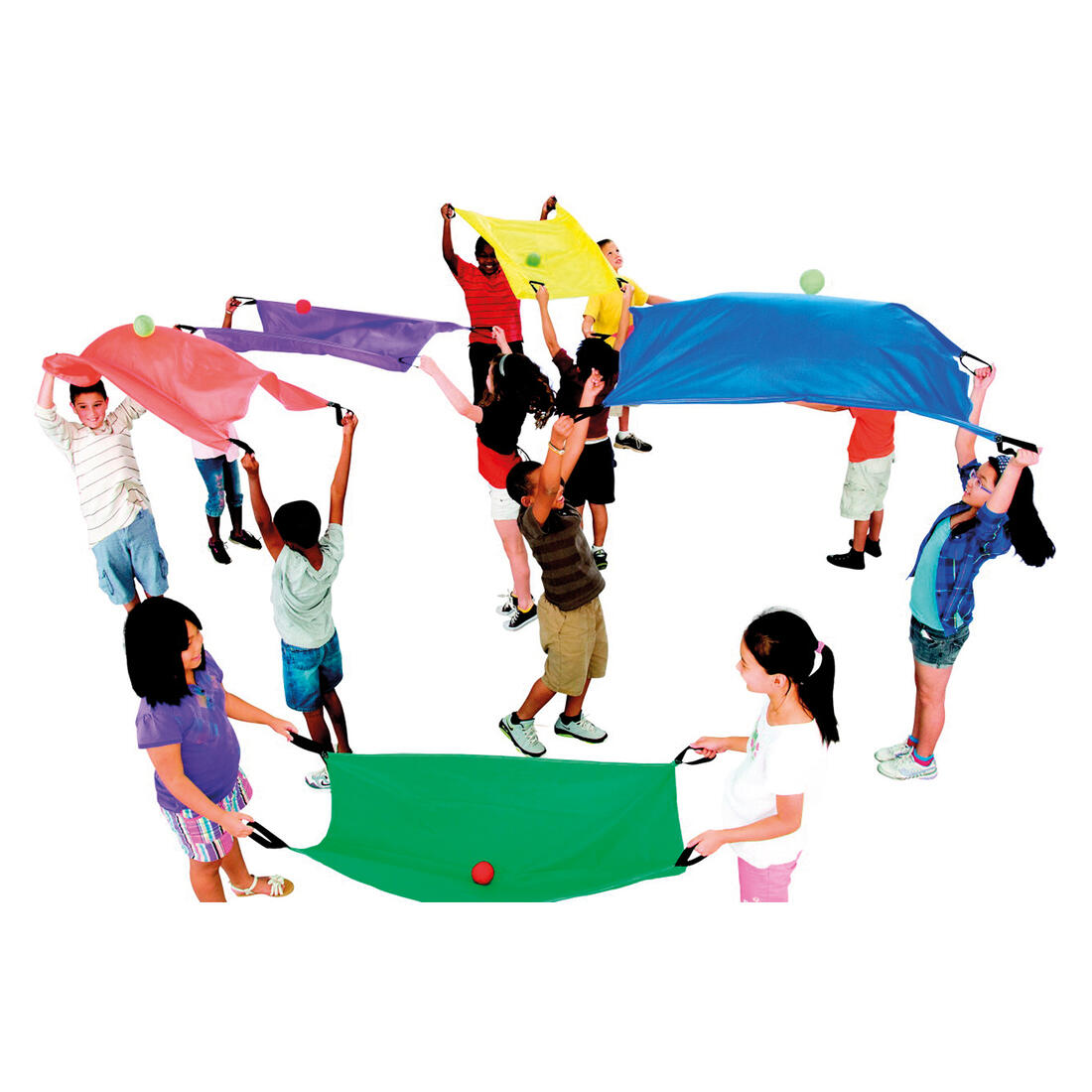 Tweepersoonsparachute 127cm set van 6 (webshop only) Tweepersoonsparachute 127cm set van 6 (webshop only)