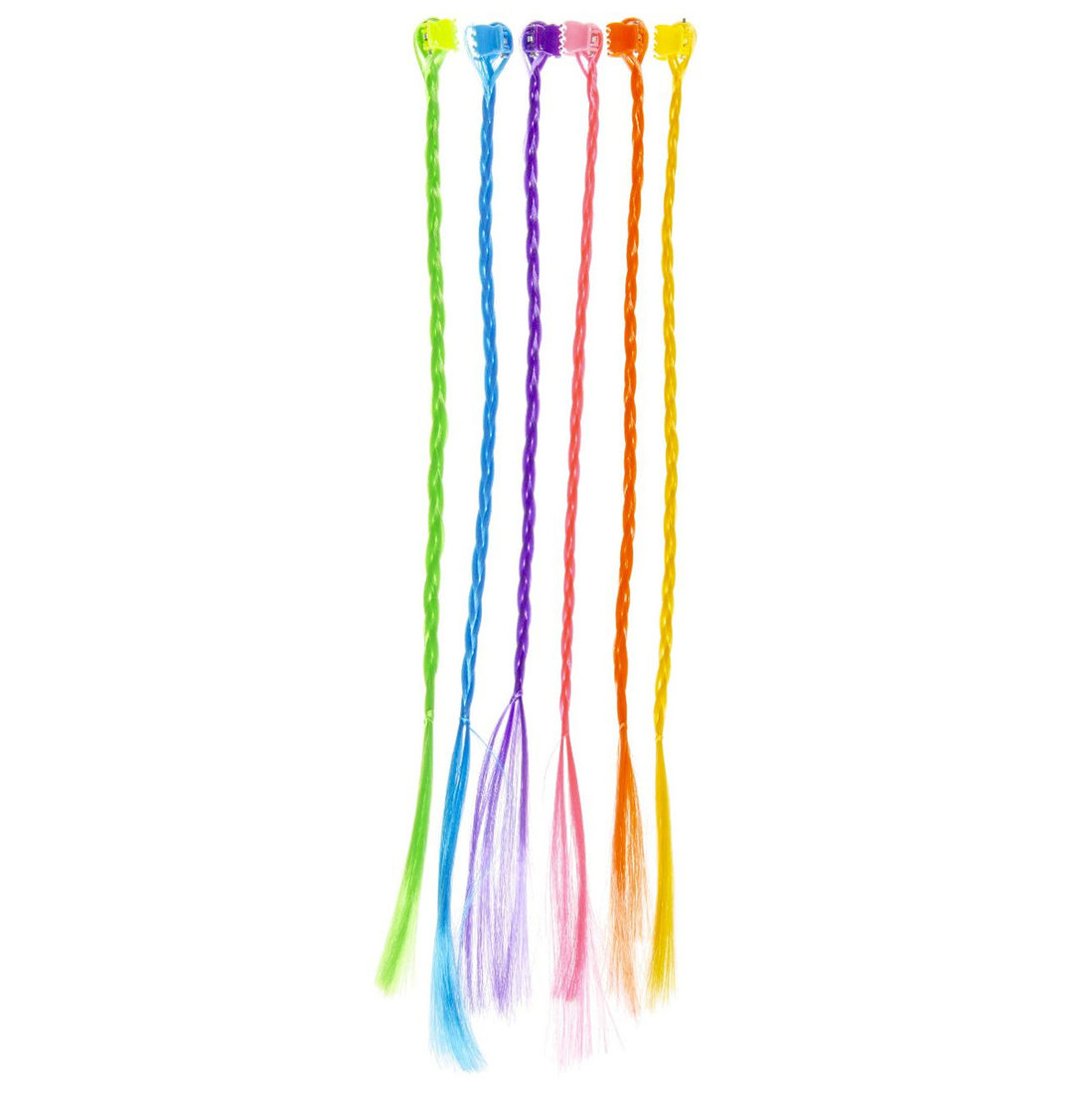 Gekleurde haarvlechtjes regenboog 6 stuks Gekleurde haarvlechtjes regenboog 6 stuks