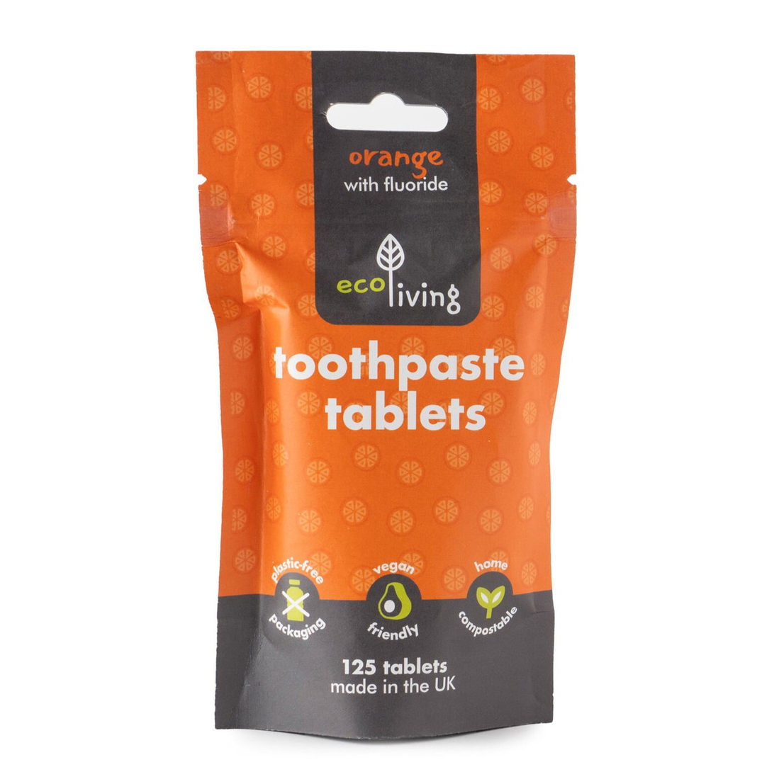 EcoLiving 125 tandpastatabletten met fluor sinaassmaak EcoLiving 125 tandpastatabletten met fluor sinaassmaak