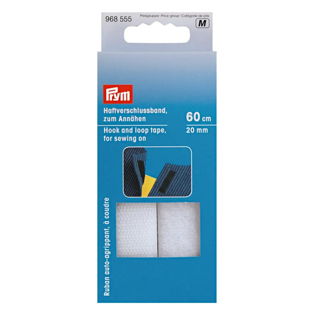 Klittenband opnaaibaar 20 mm breed 60 cm wit Klittenband opnaaibaar 20 mm breed 60 cm wit