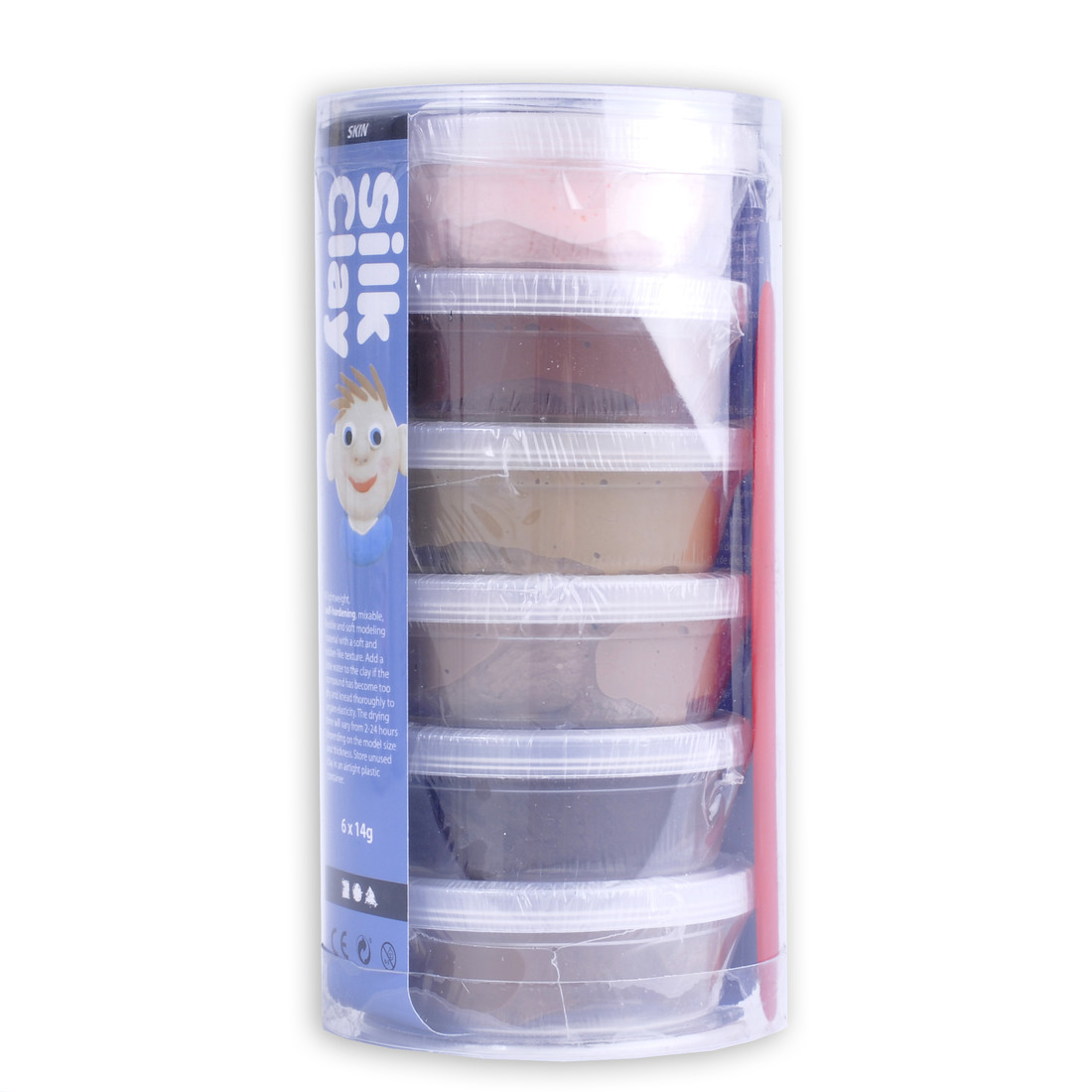 Silk Clay set 6 x 14 g huidskleuren