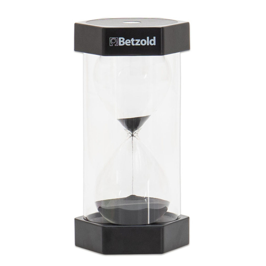 Reuze zandloper 30 minuten zwart 30 cm Reuze zandloper 30 minuten zwart 30 cm