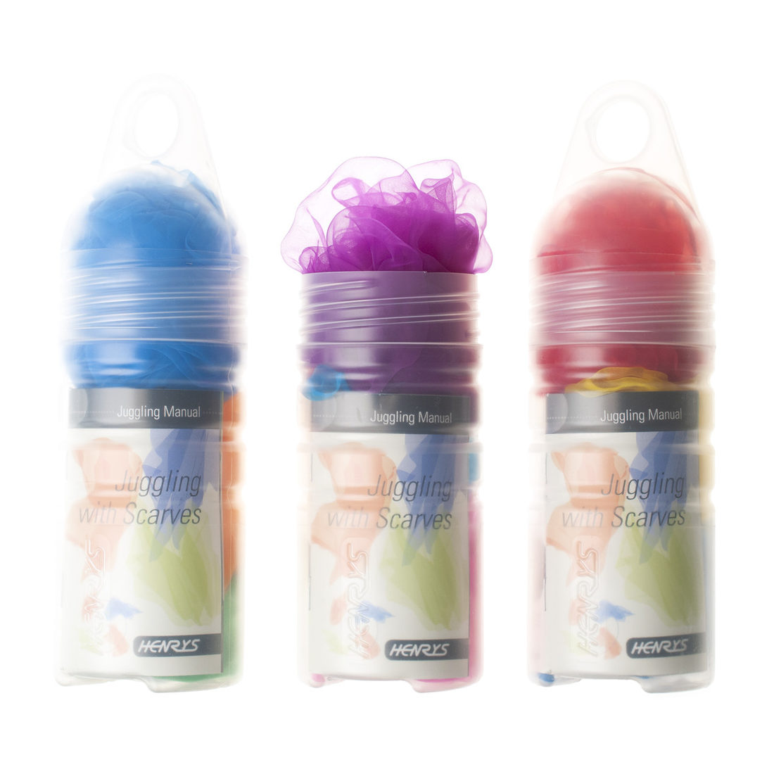 Jongleerdoekjes 3 stuks in koker met instructieboekje Jongleerdoekjes 3 stuks in koker met instructieboekje