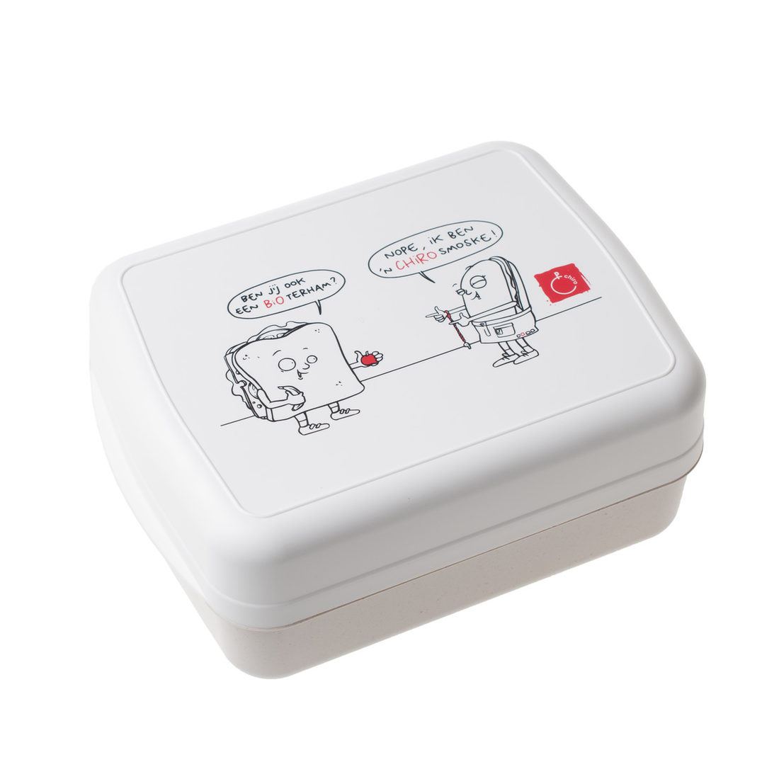 Biobrooddoos junior Chirosmoske met elastiek