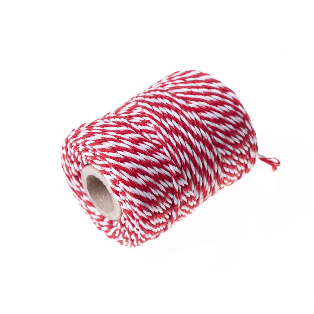 Koord fijn 3 draads 55 m rood/wit