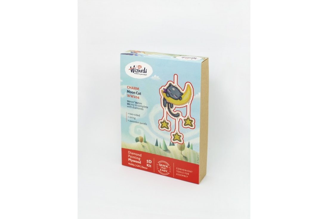 Diamond Painting op hout XL maankat Diamond Painting op hout XL maankat