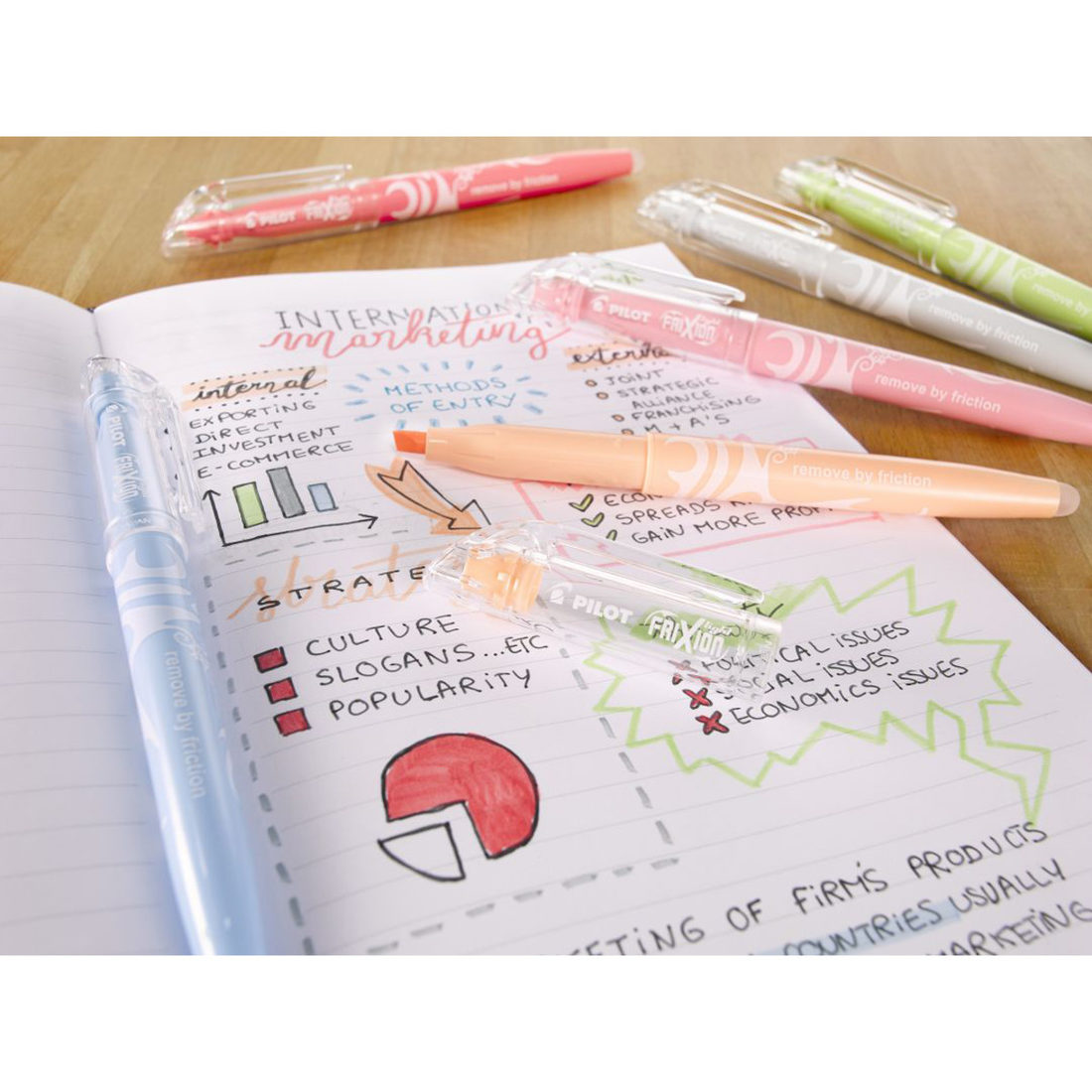 Pilot Frixion light 6 stuks natural Pilot Frixion light 6 stuks natural