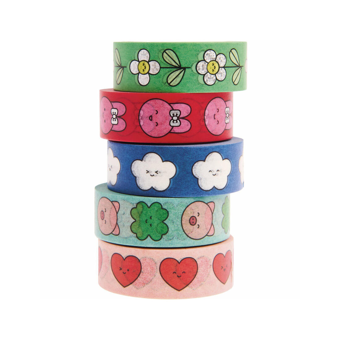 Washi tape set 1,5 cm x 10 m 5 stuks Chingu