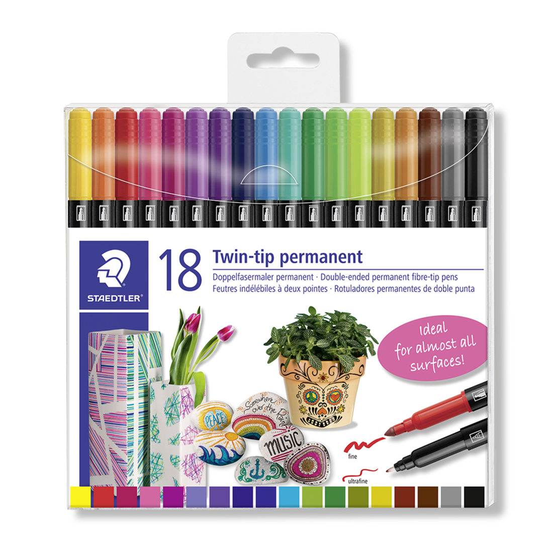 Staedtler permanentstift duo 18 stuks Staedtler permanentstift duo 18 stuks