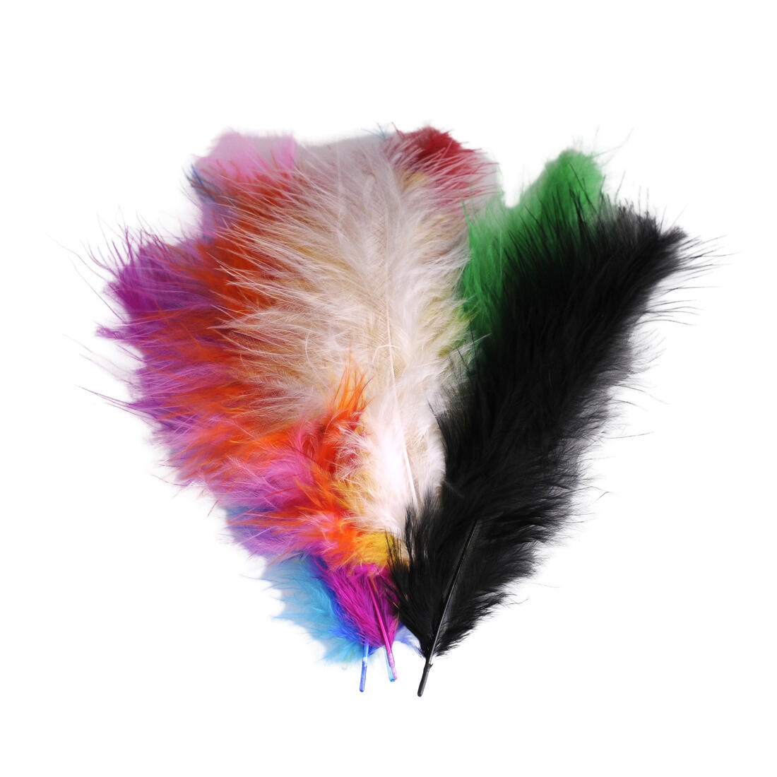 Krea Feathers pluim marabou 10 cm 12 stuks mix