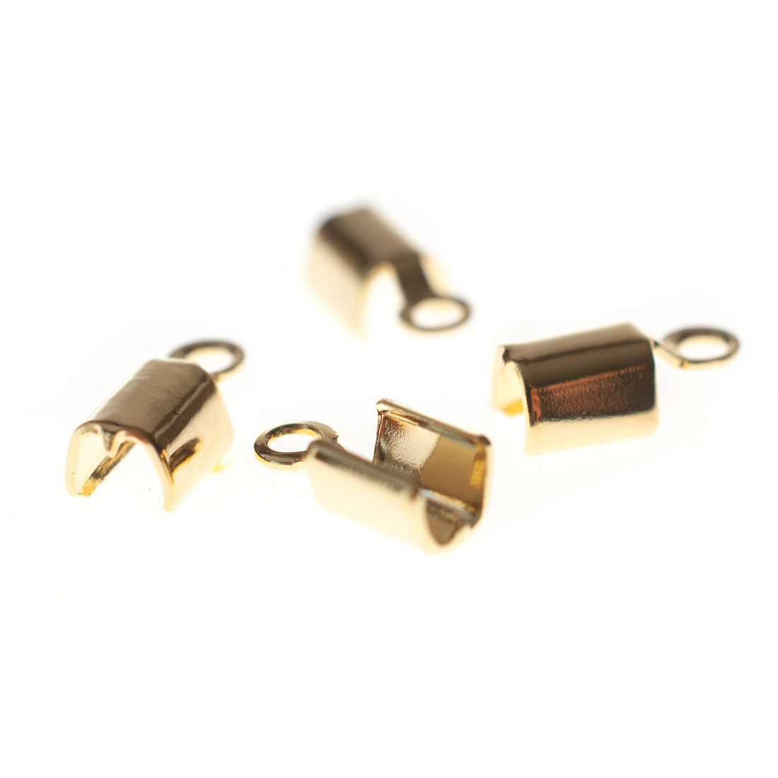 Lederklem 2 mm 4 stuks goud Lederklem 2 mm 4 stuks goud