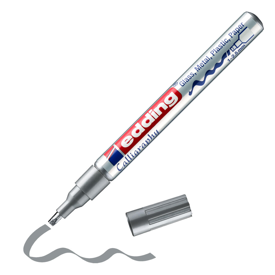 Edding Marker kalligrafie 1-2,5 mm zilver Edding Marker kalligrafie 1-2,5 mm zilver