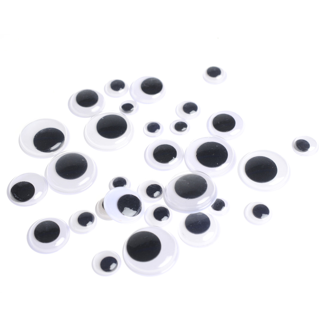 Wiebeloogjes 75 stuks ass. 7-10-15-20 mm zwart-wit