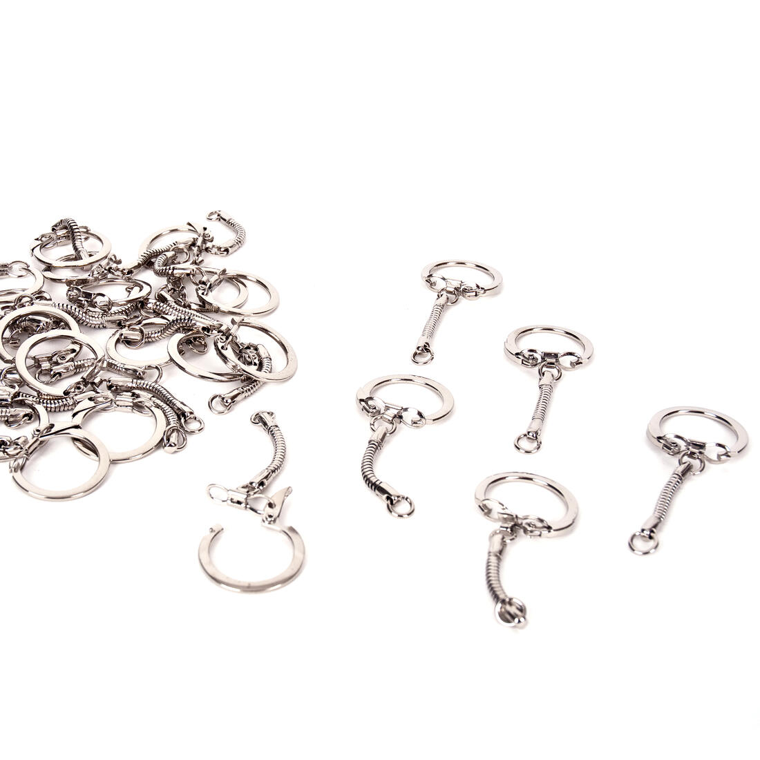 Sleutelhanger 2 cm 25 stuks zilverkleurig Sleutelhanger 2 cm 25 stuks zilverkleurig