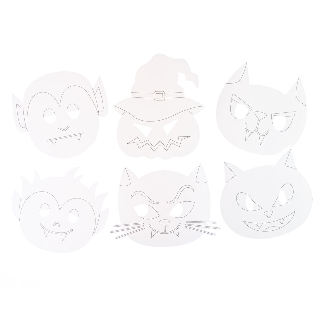 Maskers halloween 6 stuks