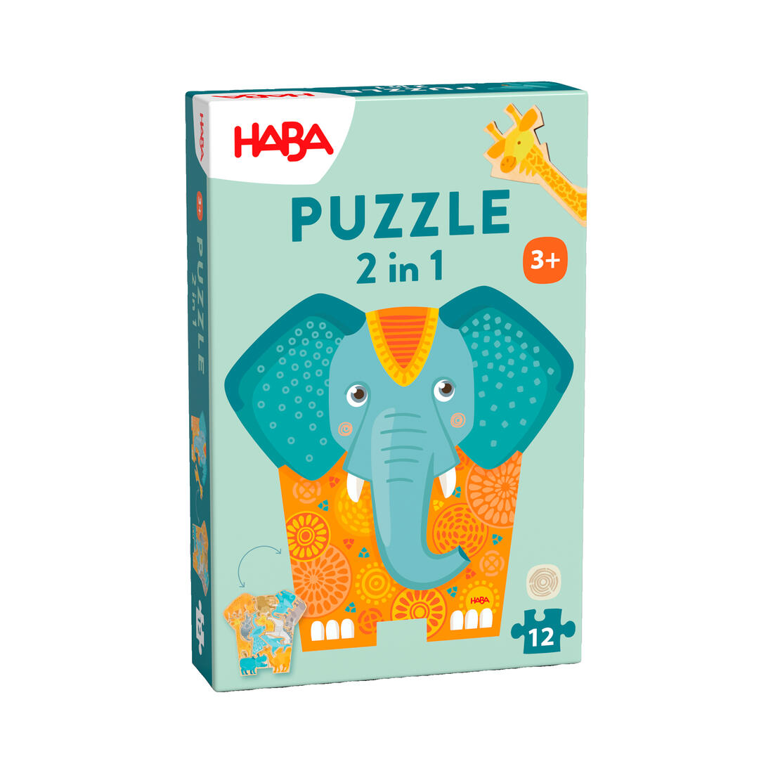 Houten puzzel 2-in-1 Olifant 3+
