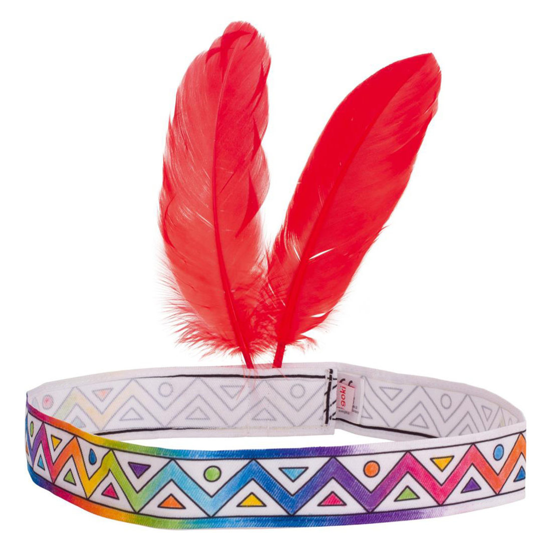 Hoofdband 60 cm met 2 veren