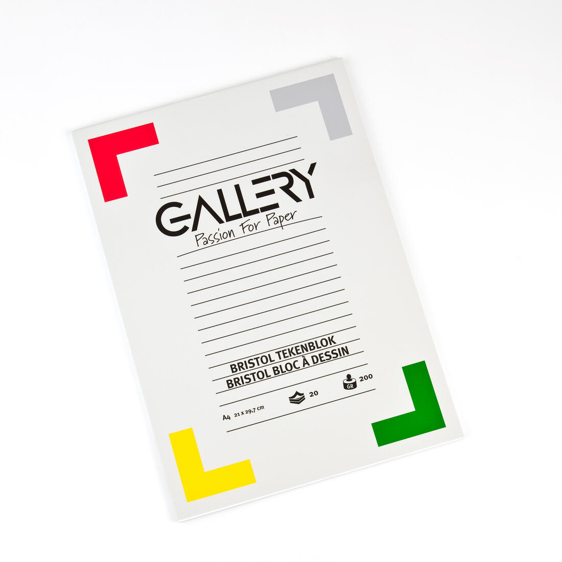 Gallery tekenblok A4 21 x 29,7 cm Bristol 200 g 20 vel.