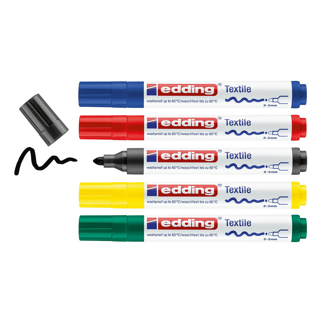 Edding textielstiften dik set 5 stuks Edding textielstiften dik set 5 stuks