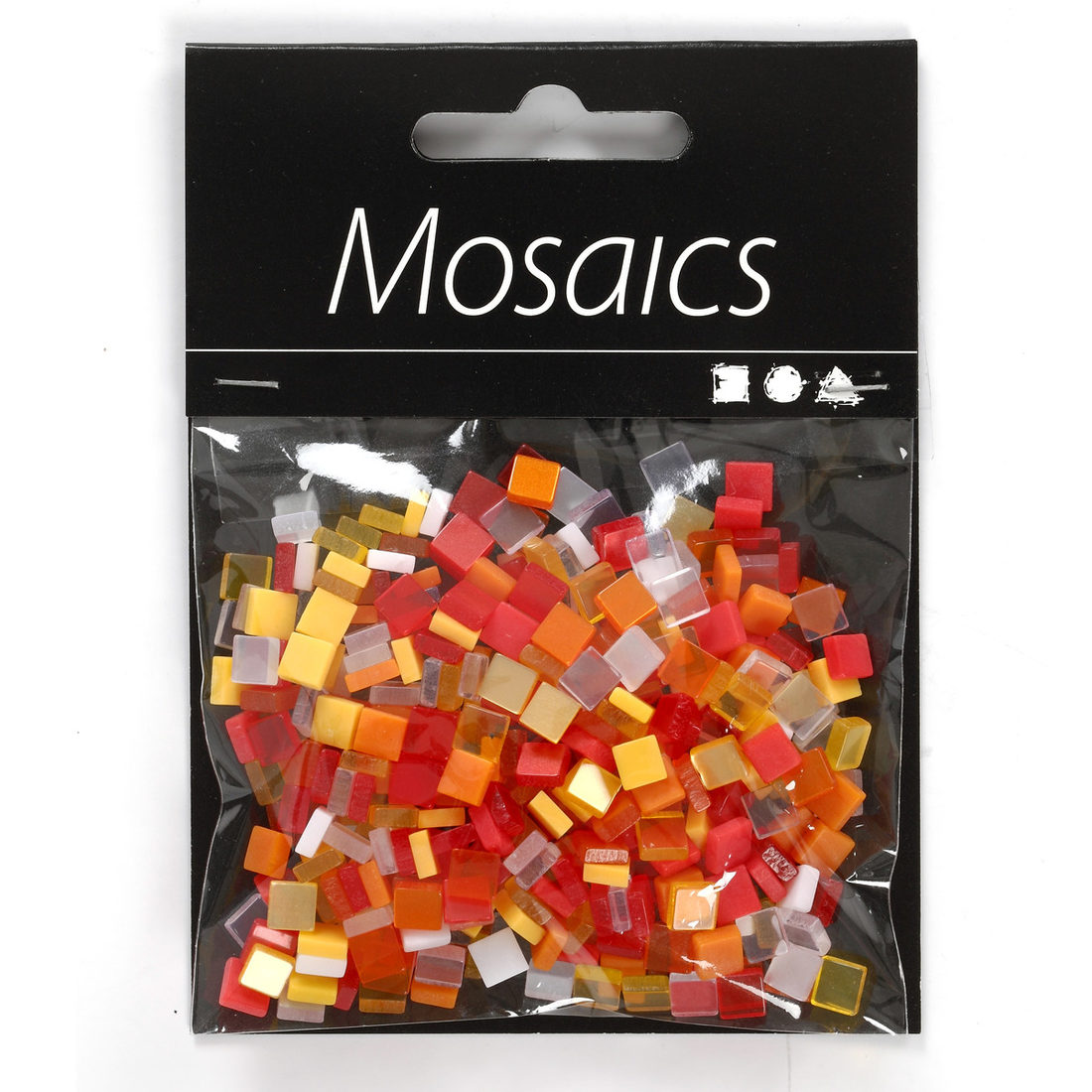 Mini mozaïek kunsthars 5 x 5 mm rood/oranje