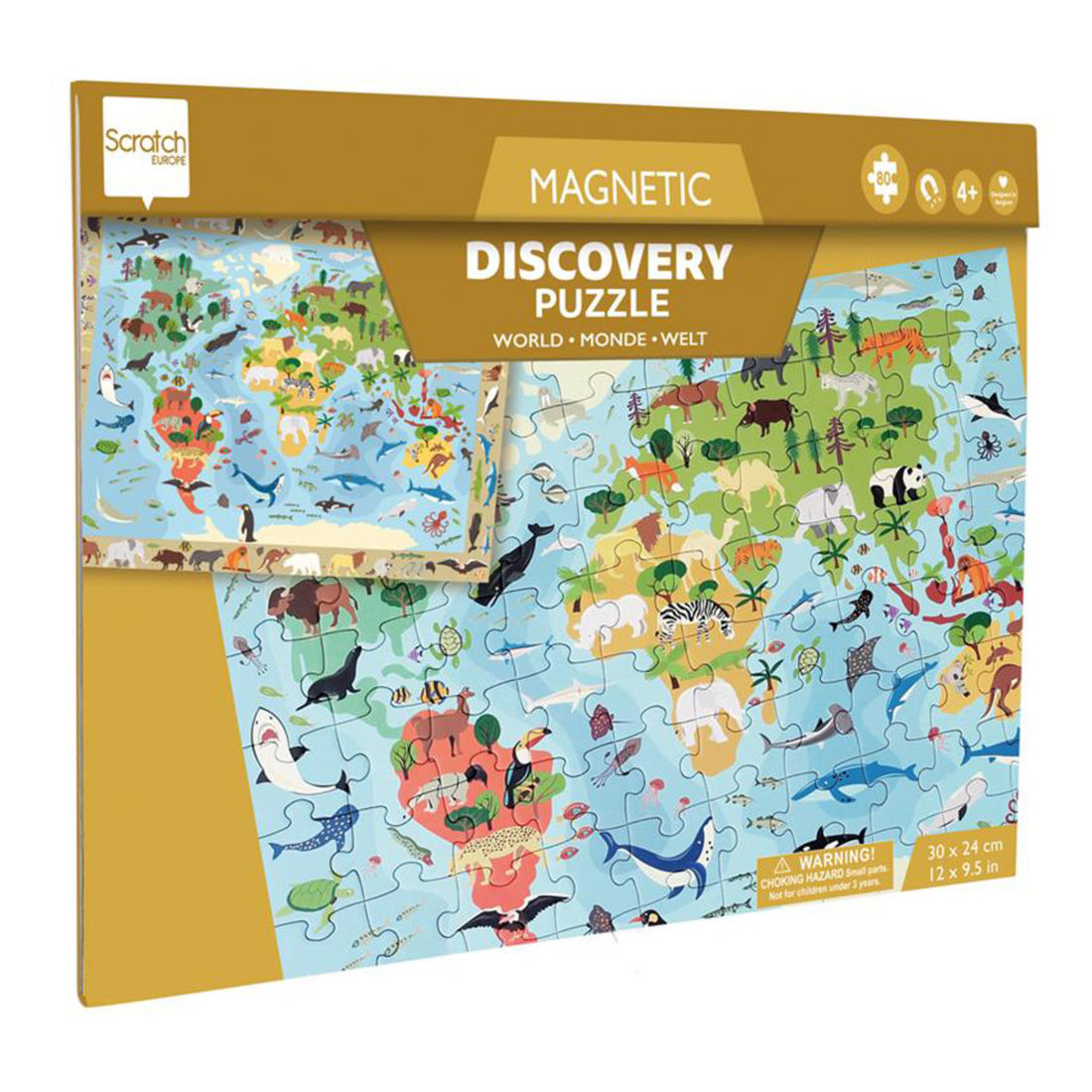 Magnetische puzzel Discovery: wereld 80 stuks 4+