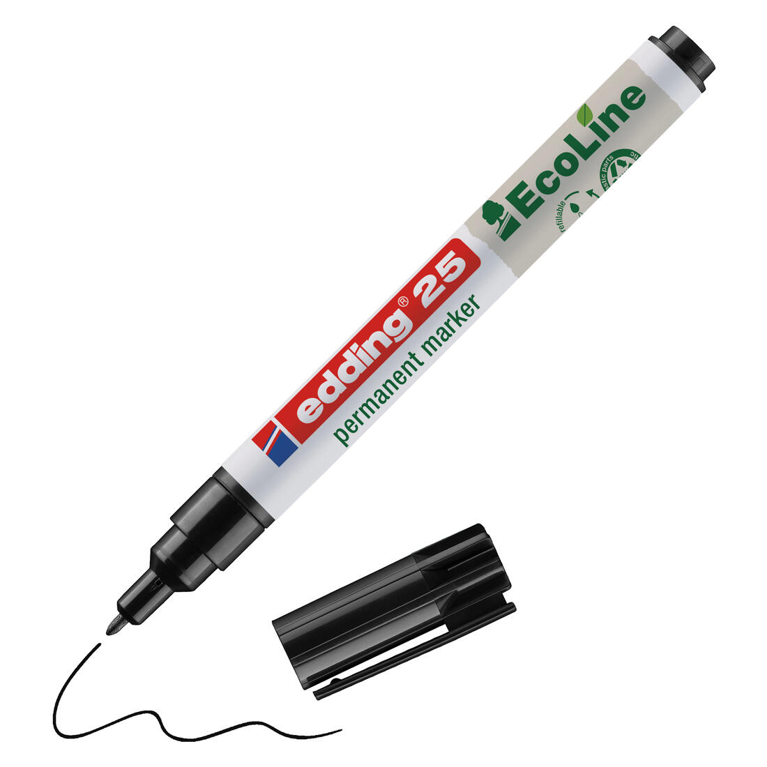 Edding EcoLine permanent marker 1 mm zwart Edding EcoLine permanent marker 1 mm zwart