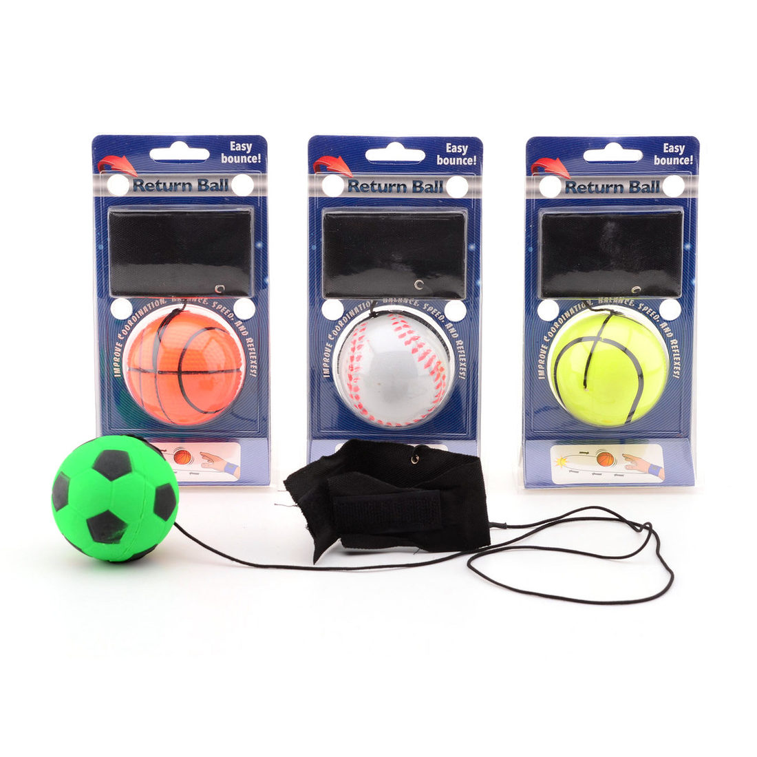 Gooi- en vangbal met polsband Gooi- en vangbal met polsband