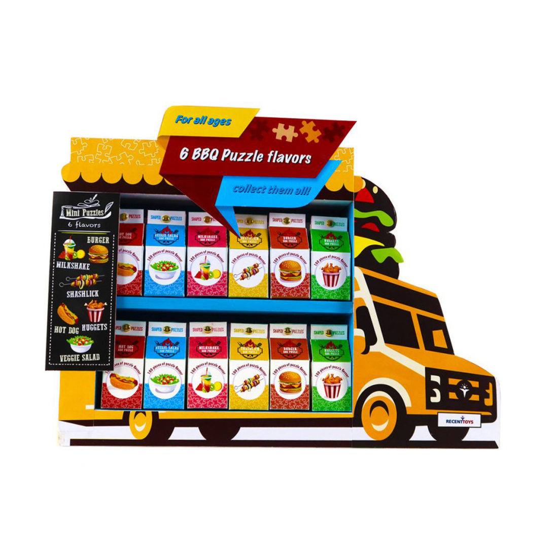 Minipuzzel 'Food Truck' 100 stuks (6 versies) Minipuzzel 'Food Truck' 100 stuks (6 versies)