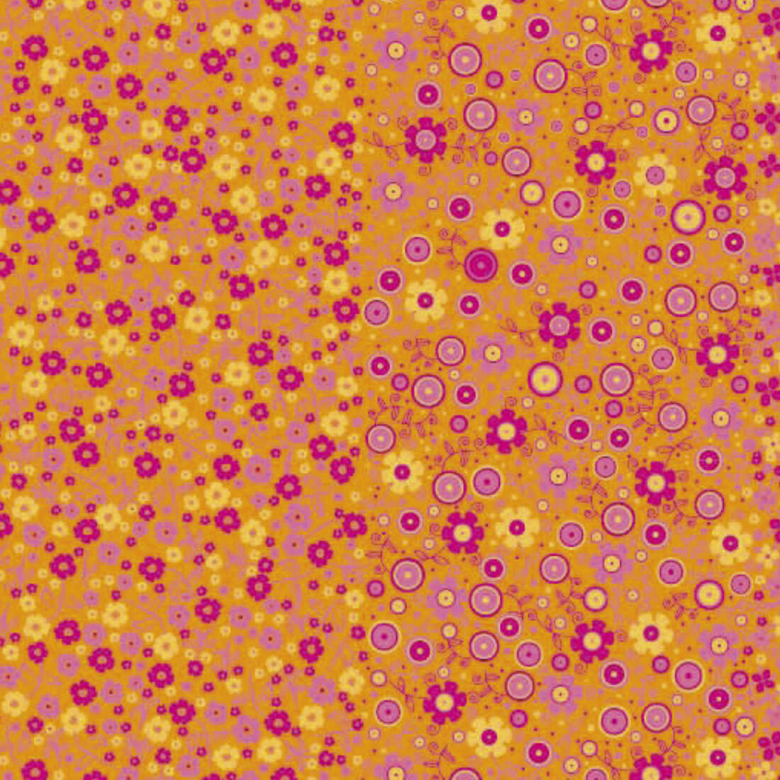 Decopatch papier 30 x 40 cm 3 vel oranje fijne bloemetjes