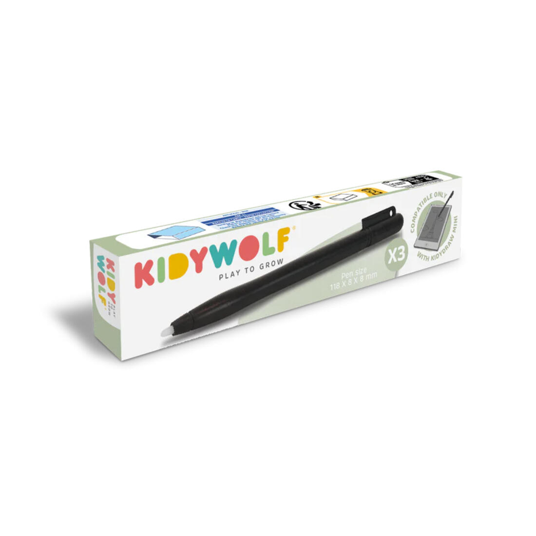 Kidypen Set van 3 vervangpennen voor Kidydraw tekentablet