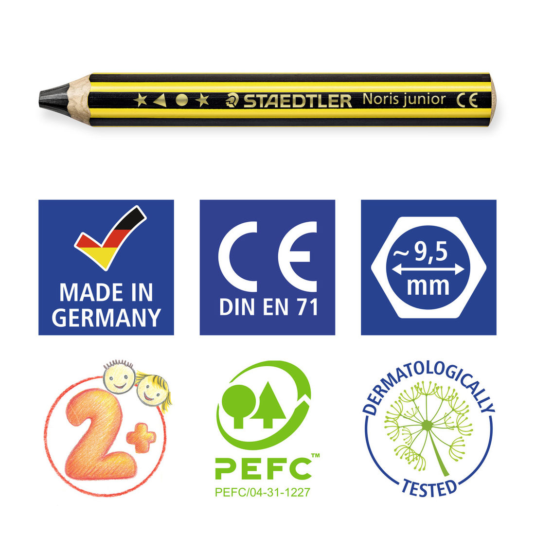 Staedtler Noris Junior Chunky graftietpotlood 2B Staedtler Noris Junior Chunky graftietpotlood 2B