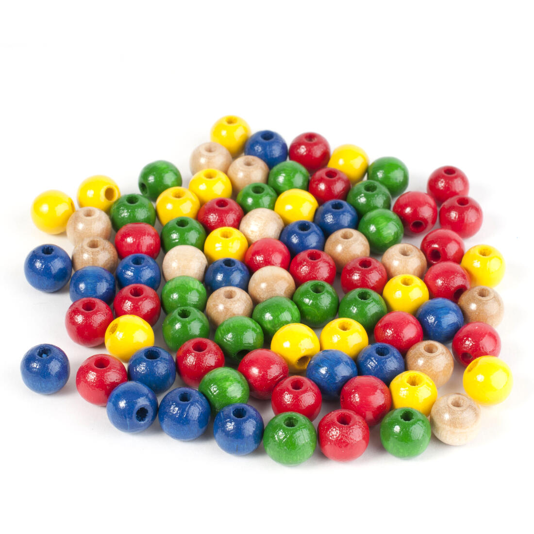 Houten parels 8 mm 82 stuks assortiment