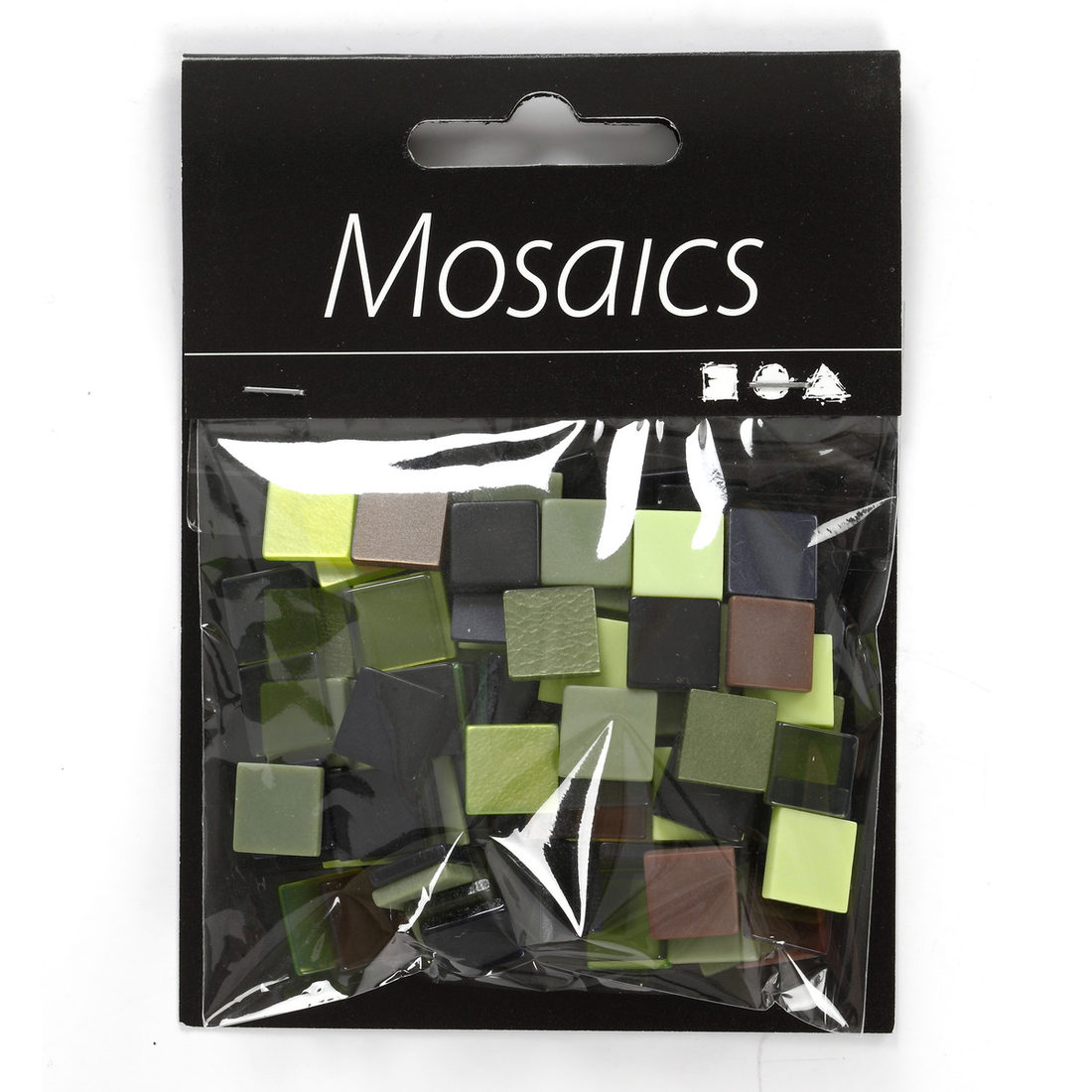 Mini mozaïek kunsthars 10 x 10 mm groen/bruin Mini mozaïek kunsthars 10 x 10 mm groen/bruin