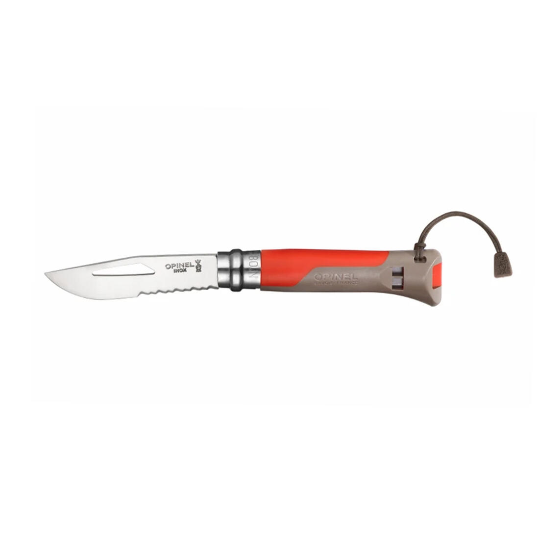 Opinel outdoor inox en kunststof N°08 rood met fluitje