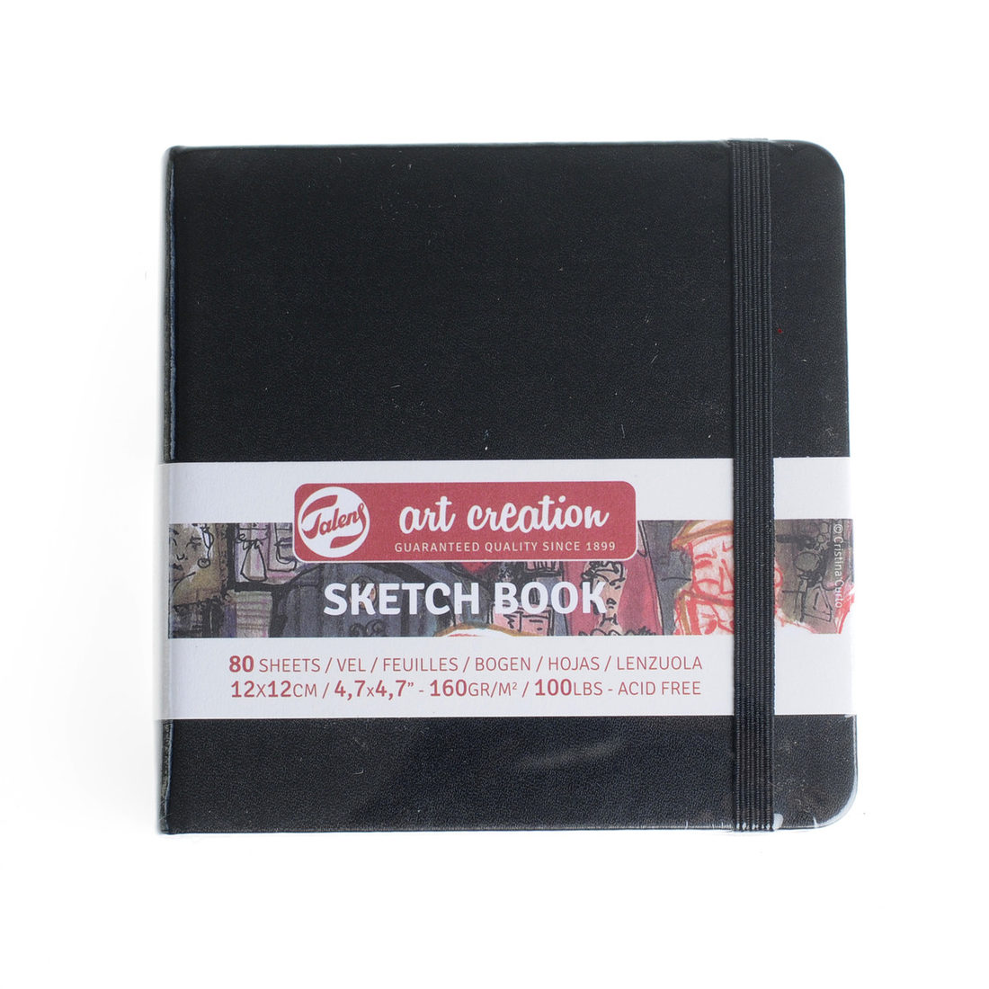 Art Creations schetsboek 140 g 12 x 12 cm zwart