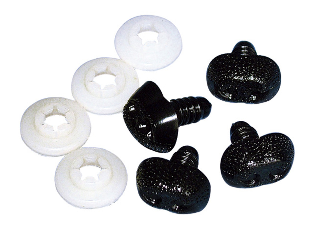 Dierenneus 15 mm 4 stuks zwart