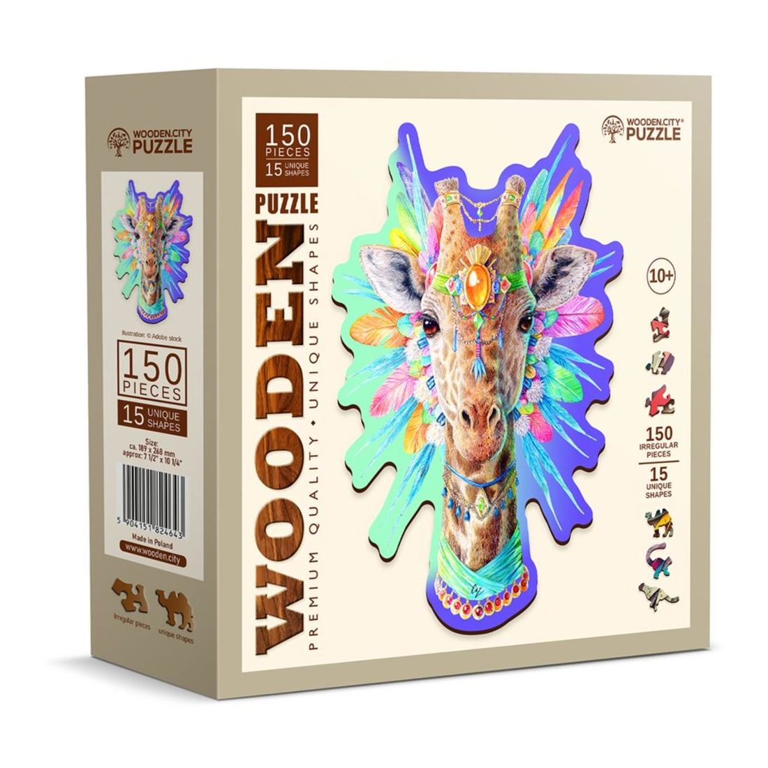 Wooden City puzzel Natty Giraffe 150 stuks 8+