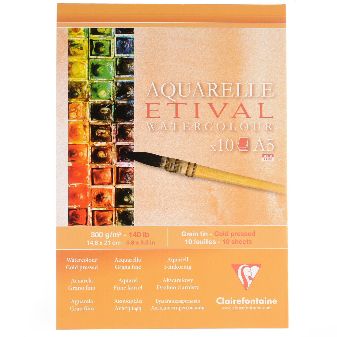 Etival aquarelblok 300 g 10 vellen A5