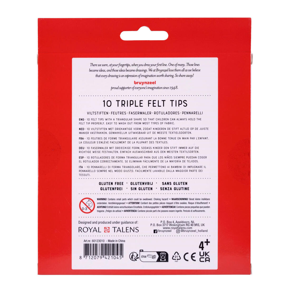 Bruynzeel viltstiften triple 3-kant 10 stuks Bruynzeel viltstiften triple 3-kant 10 stuks