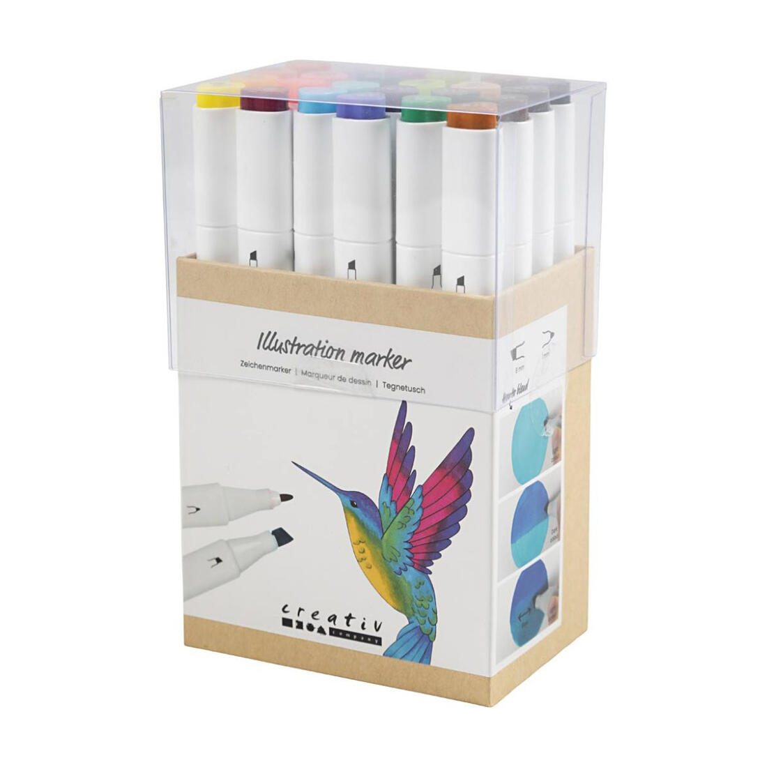 Kleurstift set 1+8 mm standaardkleuren 24 st Kleurstift set 1+8 mm standaardkleuren 24 st