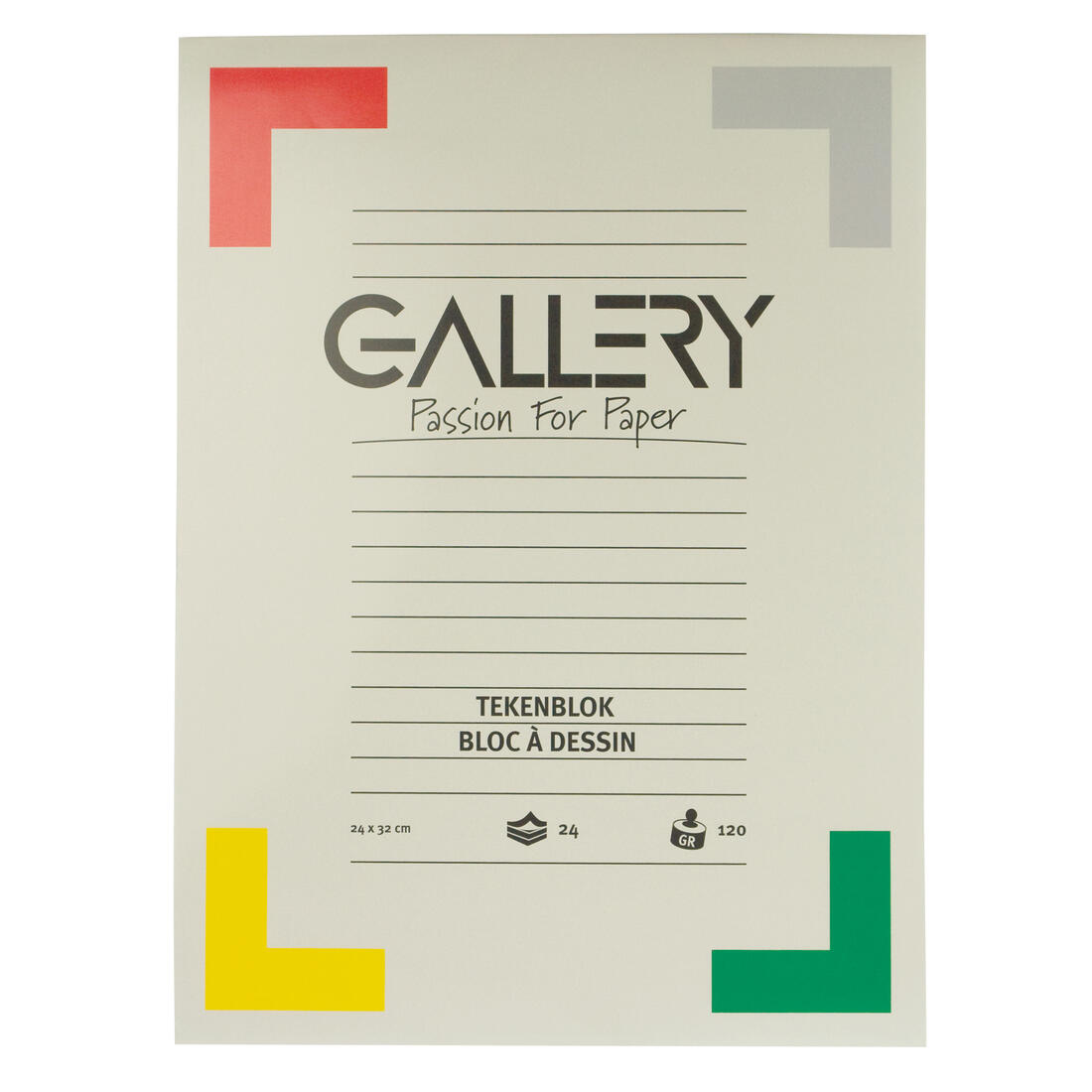 Gallery tekenblok 24 x 32 cm 120 g 24 vellen wit Gallery tekenblok 24 x 32 cm 120 g 24 vellen wit