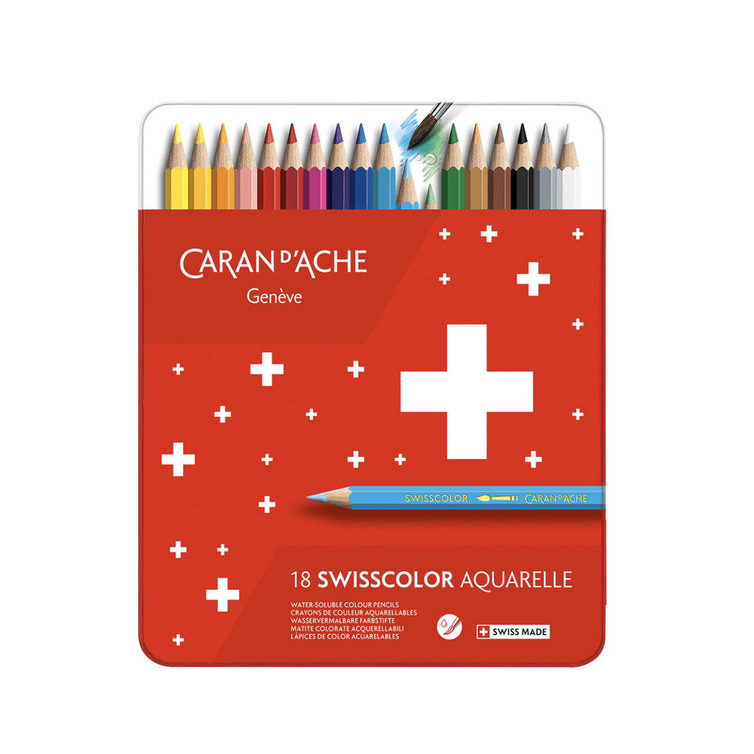 Caran D'Ache Swisscolor kleurpotloden aquarel 18 stuks Caran D'Ache Swisscolor kleurpotloden aquarel 18 stuks