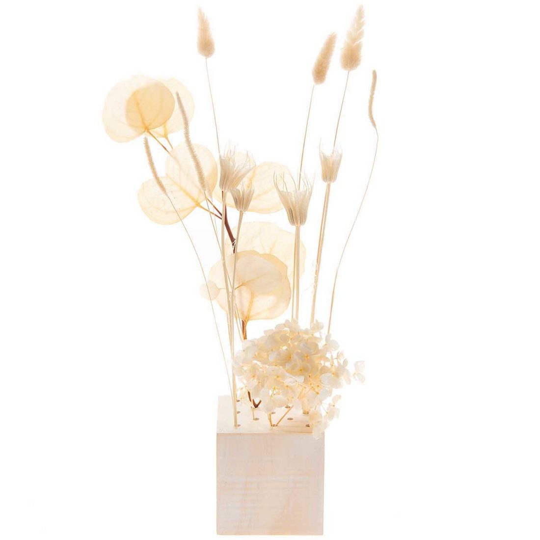 Droogbloemen mix 30 cm naturel wit Droogbloemen mix 30 cm naturel wit