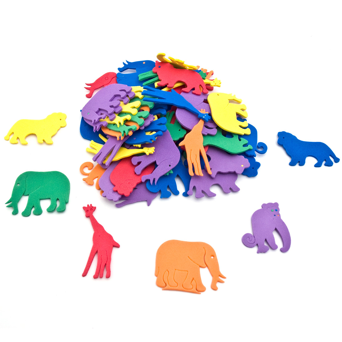 Rubber dieren 4-5 cm 60 stuks assortiment